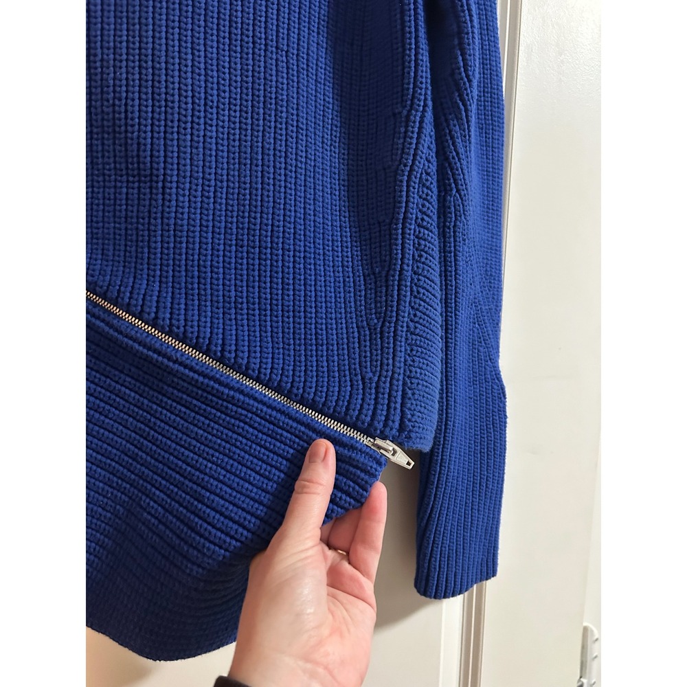 Alexander Wang Knit Sweater Royal Blue Asymmetrical Zipper Size S - Picture 5 of 6